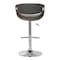 Armen Living Butterfly Adjustable Height Swivel Gray Faux Leather and Walnut Wood Bar Stool with Chrome Base LCBUBAWAGRAY - alternate 2